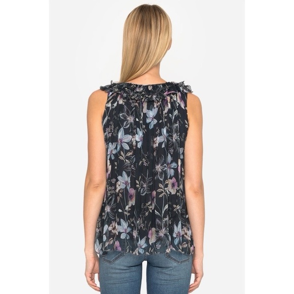JOHNNY WAS silk ruffle sleeveless top size XS floral - Picture 9 of 12